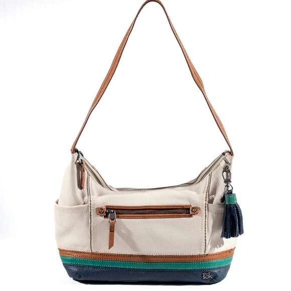 The Sak Cream and Green Colorblock Shoulder Bag - Picture 1 of 4